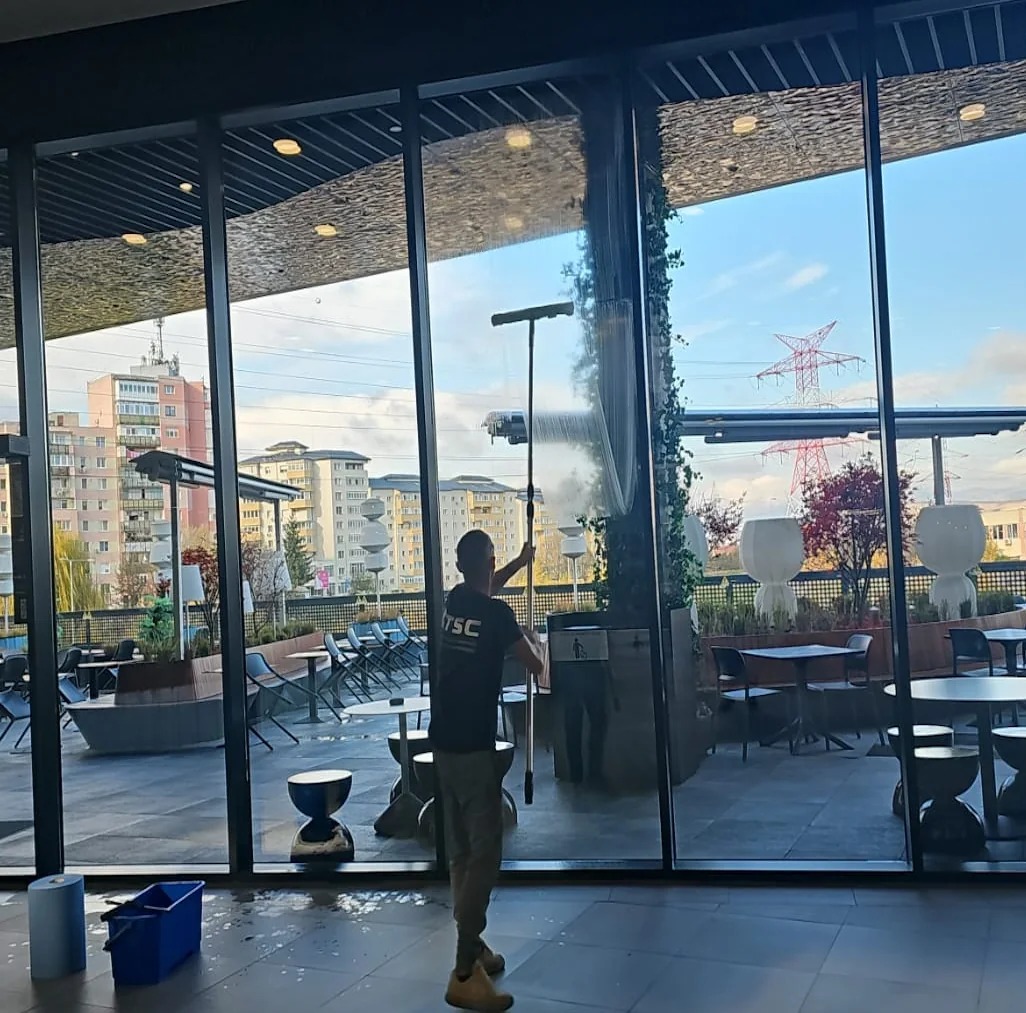 Spălarea suprafețelor vitrate Carolina Mall Alba Iulia