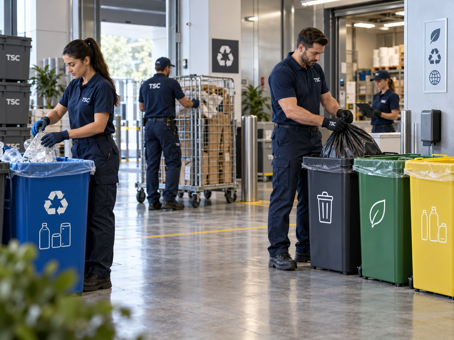Operator TSC gestionând fluxuri interne de deșeuri