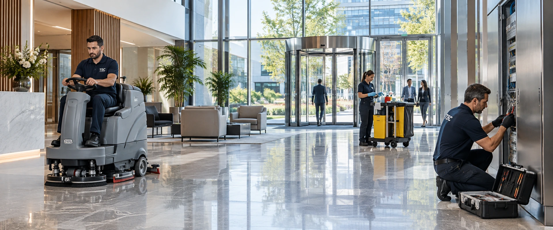 Operator TSC într-o clădire modernă de birouri