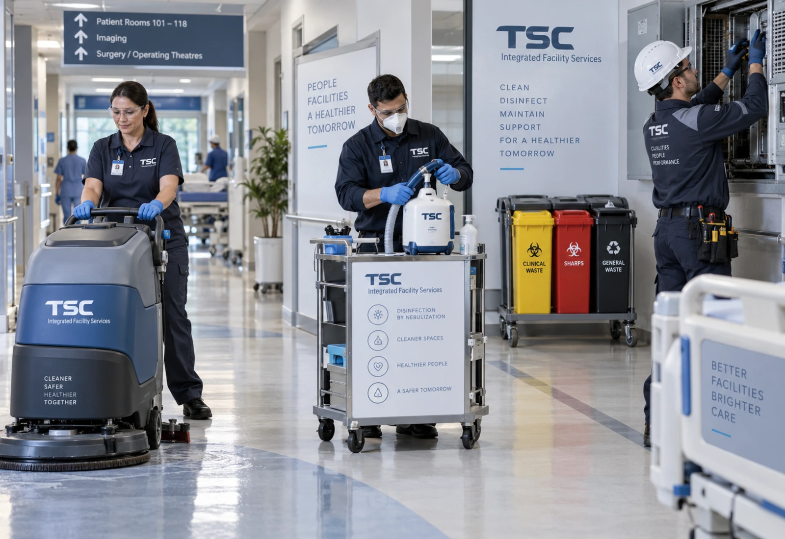 Echipă TSC într-o unitate medicală modernă