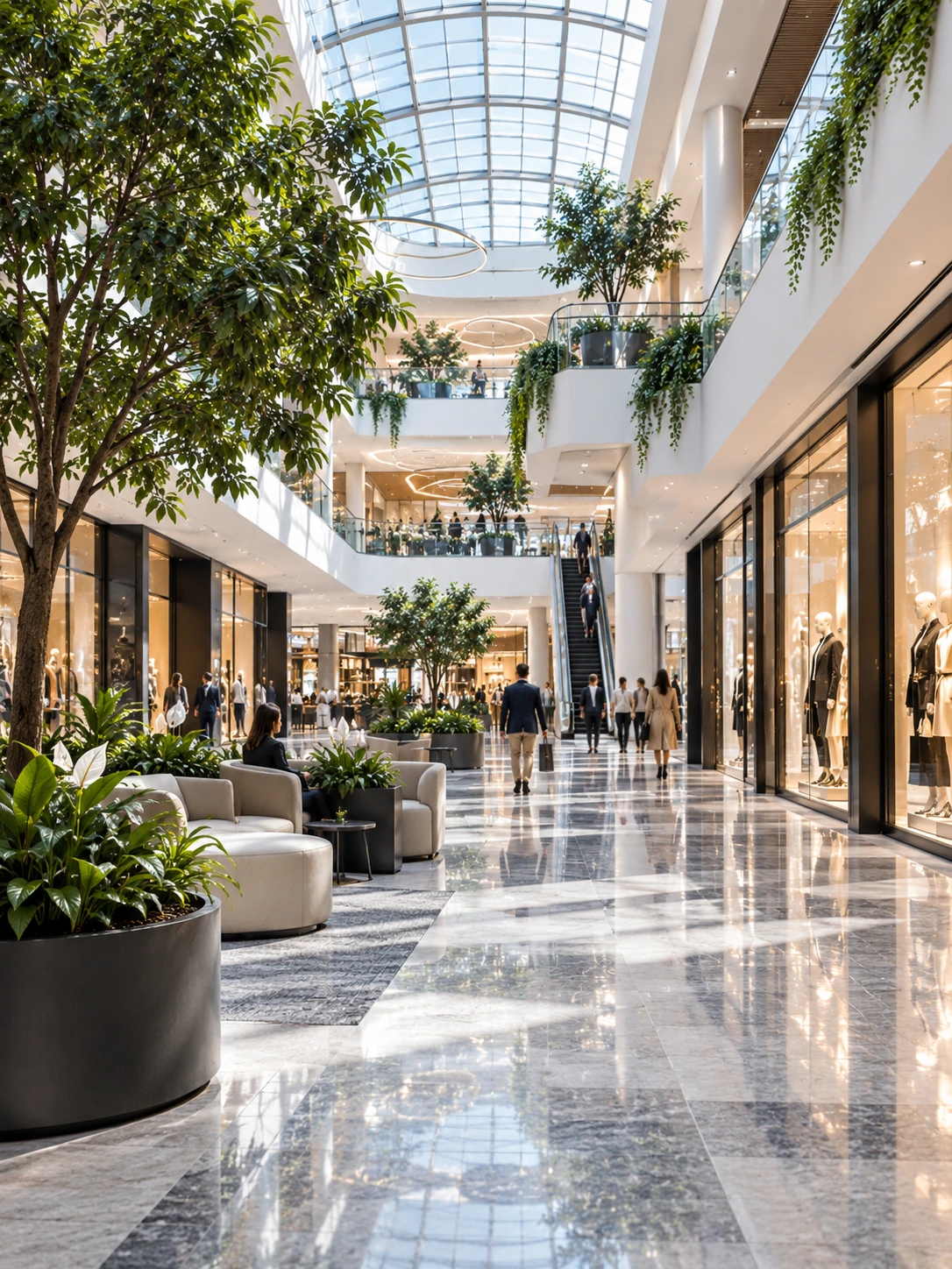 Atrium și spații comune centru comercial