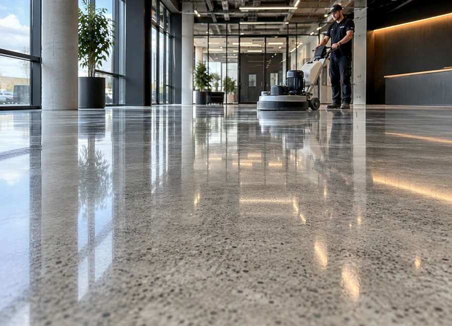Beton șlefuit / polished concrete - întreținere și recondiționare TSC