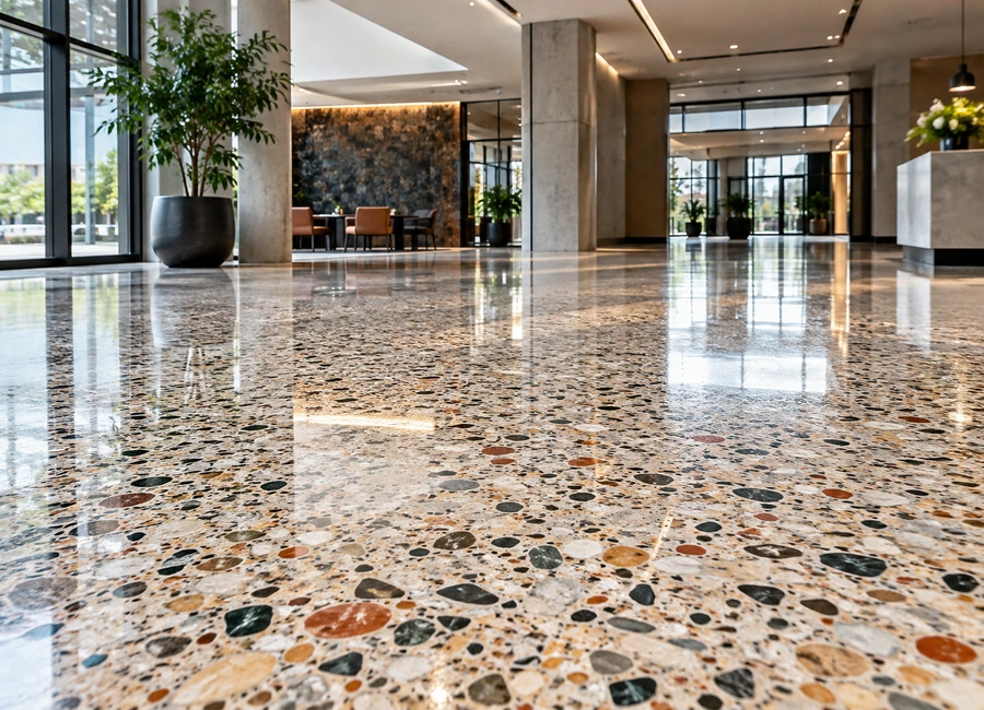 Terrazzo / mozaic turnat - întreținere și recondiționare TSC