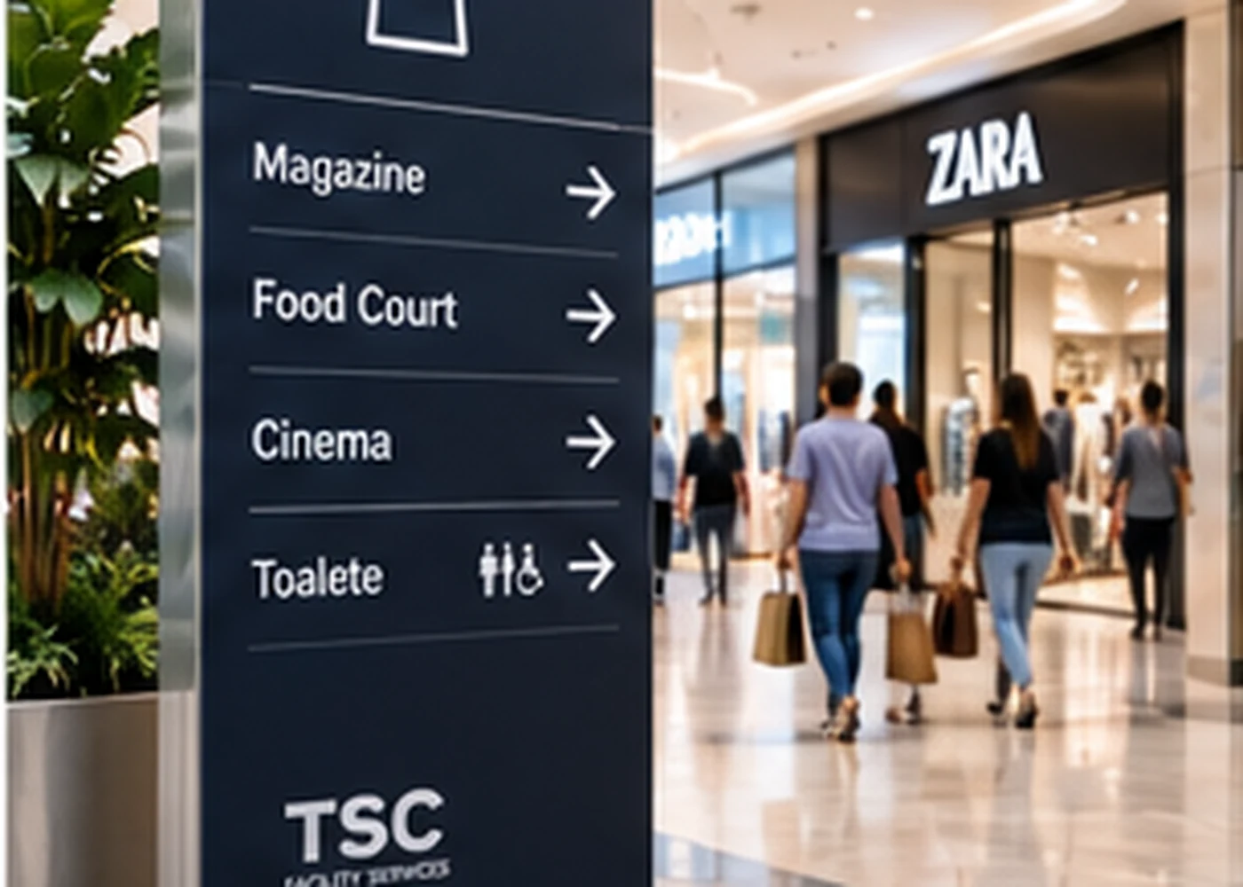 Semnalistică centre comerciale și retail